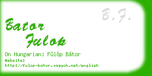 bator fulop business card